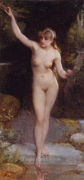 エミール・ムニエ Painting - la baigneuse アカデミックリアリズムの少女 エミール・ムニエ